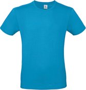 2-Pack herenshirt '150' met ronde hals B&C Collectie Atollblauw maat XS