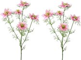 Viv! Home Luxuries Juffertje-in-het-groen - 2 stuks - zijden bloem - roze - 65cm