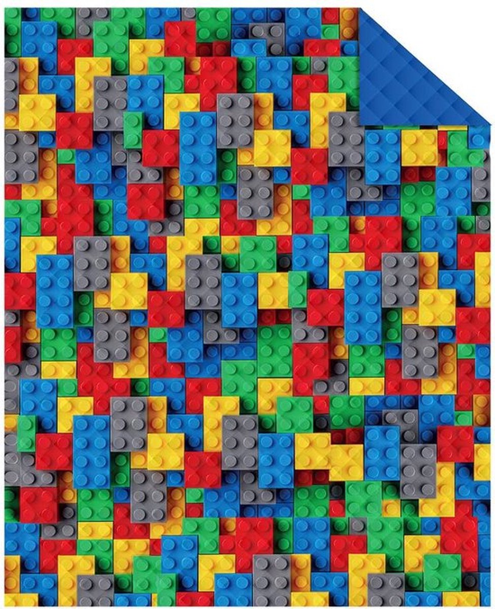 Kadododo Bedsprei Bouwsteentjes- Bricks- groot- 170x210cm- polyester- extra warm- winterdeken-dekbed
