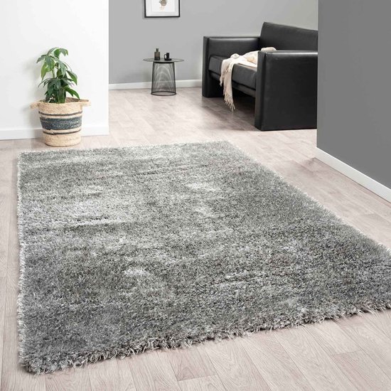 Hoogpolig Vloerkleed Grijs - Zacht Tapijt - 200x290 cm - Carpet