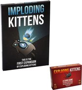 Exploding kittens kaartspel + UITGEBREIDE VERSIE met extra spel Imploding kittens - Leuk kaart spel - Minimaal 7 jaar - 2 tot 5 spelers - Katten - Amusement - Gezin spel