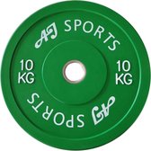 AJ-Sports Halterschijven Rubber 10 kg - halterschijf 50 mm - Gewichten set - Halters - Halterset - Halterstang - Halterbank - Fitness - Krachttraining