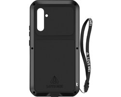 Love Mei, Hoesje Geschikt voor Samsung S23 Volledige Bescherming Schokbestendig Waterdicht, Zwart