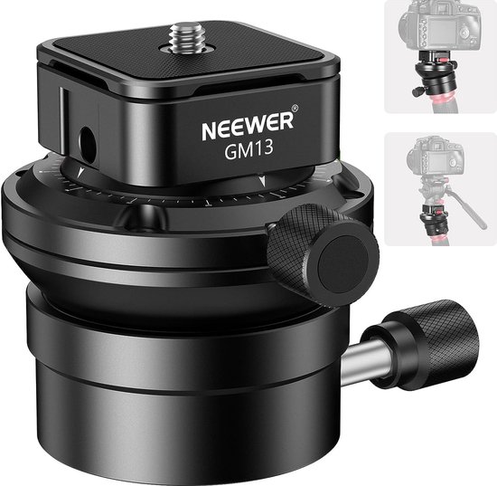 Foto: Neewer statief nivelleerbasis 55mm aluminium snelkoppelingsplaat 360 panoramisch max 22 lbs gm13 model voor precieze nivellering en soepele panoramische opnames ideaal voor dslr camera s