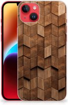 Bumper Hoesje geschikt voor iPhone 14 Plus Wooden Cubes