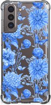 Case voor Geschikt voor Samsung Galaxy S21 Flowers Blue