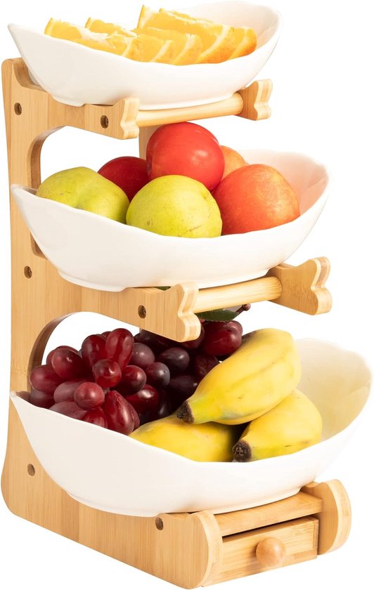 Fruit-etagère 3 verdiepingen Decoratieve fruitmand fruitkorf voor