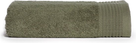 The One Towelling Deluxe handdoek - Badlaken - Hoge vochtopname - Met ophanglus - 550 gr/m² - 100% Gekamd katoen - 60 x 110 cm - Olijfgroen