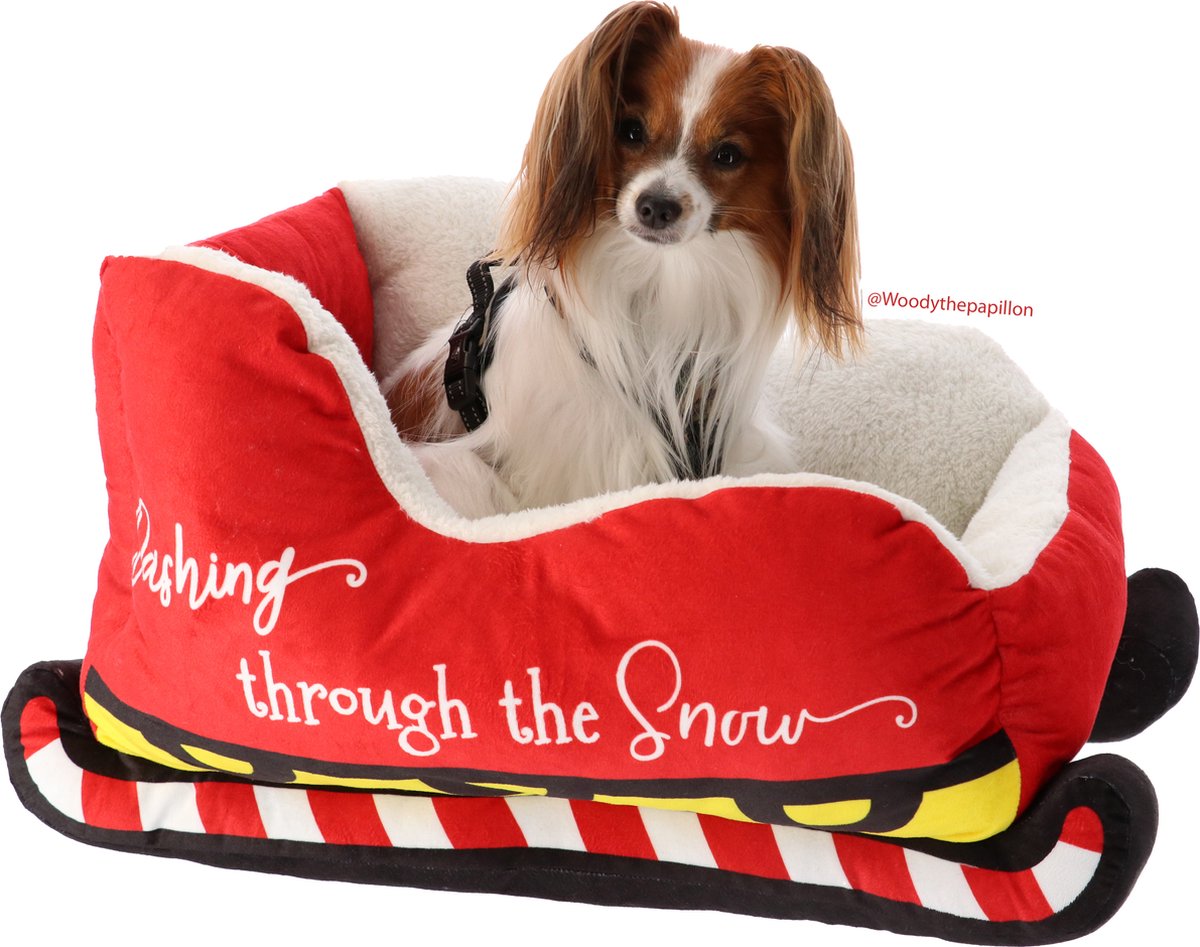 Lit Pour Chien En Forme De Traîneau De Noël - 68x38x28cm - Peluche Douce Et Chaude - Décoration Festive Et Couchage Confortable Pour Chien Ou Chat