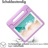 iMoshion Kidsproof Tablet Hoes Kinderen & Screenprotector Gehad Glas Geschikt voor Apple iPad 9 (2021) 9e generatie / iPad 8 (2020) 8e generatie / iPad 7 (2019) 7e generatie tablethoes - Paars