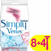 Gillette Simply Venus 3-8 + 4 pièces - Lames de rasoir jetables
