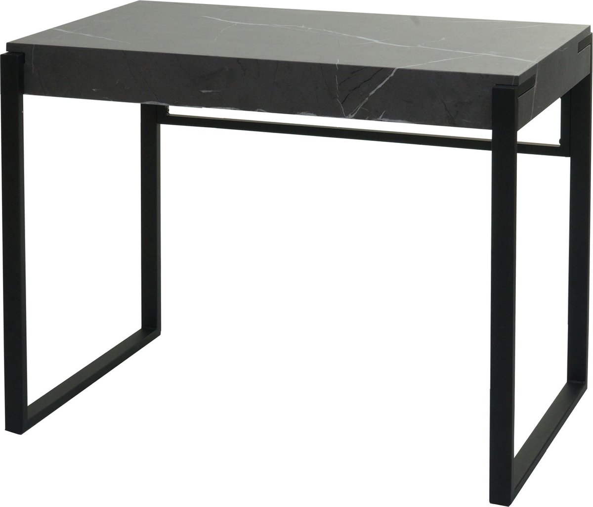 MCW Bureau MCW-L53, bureau computer bureau werktafel, metaal 100x54cm ~ marmer look grijs