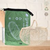 2 pièces : emballage de réutilisation durable - 1x grand sac en Katoen Witte + 1x sac à pain avec sac à provisions intérieur en TPU respectueux de l'environnement