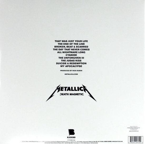 Metallica Death Magnetic - Dubbel-LP thrashmetal album met nummers