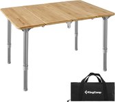 Vouwbare bamboe campingtafel, klaptafel, verstelbare hoogte aluminium frame voor outdoor camping