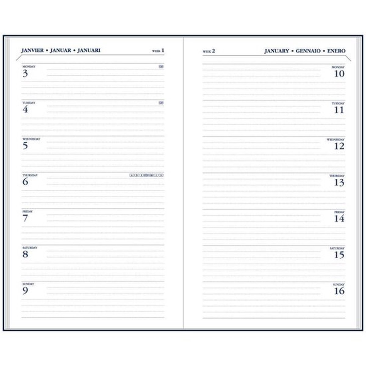 Ryam Zakagenda 2026 - Memoplan 14 ZWART (15cm x 9cm)