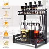 Étagère à épices en métal, étagère de cuisine à 2 niveaux, support à épices de comptoir, organisateur de pots à épices, vaisselle/support de rangement de cuisine