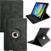 Casemania Hoes Geschikt voor Apple iPad Air 1 & Air 2 - 9.7 inch (2013 & 2014) Charcoal Gray - Draaibare Tablet Book Cover