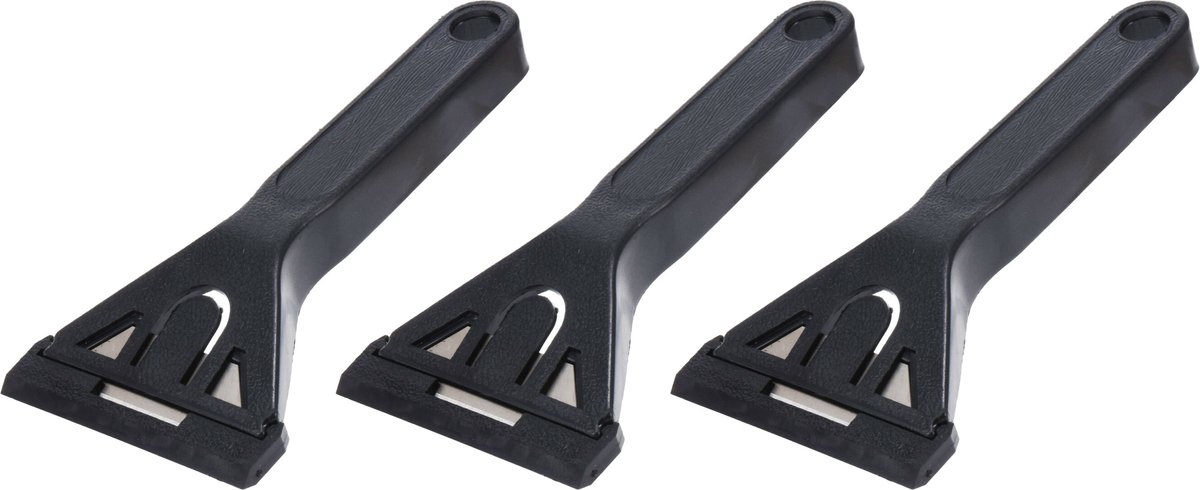 FX Tools Glasschraper - 3x - verfkrabber - verwisselbaar blad - kunststof handvat en beschermkap - universeel