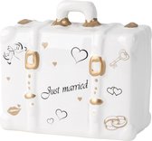Cepewa Spaarpot voor volwassenen Just Married - Keramiek - koffer in bruiloft thema - 14 x 10 cm