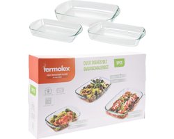 Termolex Ovenschalen Set - 3-delig - 1.6L -2.6L - 3.6L - Glas - VaatwasserbestendigTermolex