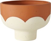 Terracotta bloempot in terra / crème geschulpte uitvoering