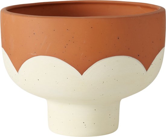 Biscottini Terracotta Bloempot Handgemaakt Italië 30 X 14 X 30 Cm - Ronde Decoratieve Pot Voor Binnen En Buiten