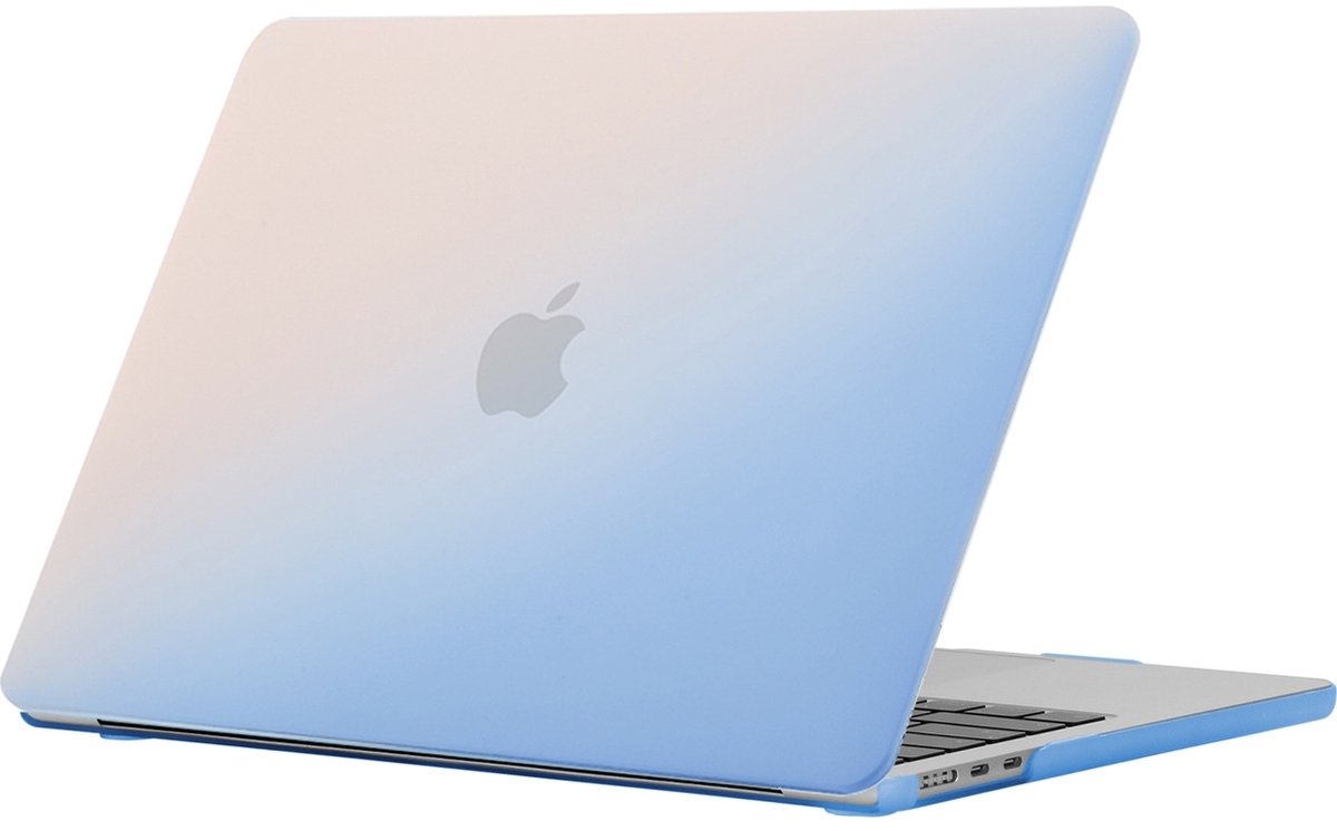 Mobigear Laptophoes geschikt voor Apple MacBook Air 15 Inch (2023-2024) Hoes Hardshell Laptopcover MacBook Case | Mobigear Rainbow Matte - Blauw - Model A2941