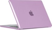 Mobigear Laptophoes geschikt voor Apple MacBook Air 15 Inch (2023-2024) Hoes Hardshell Laptopcover MacBook Case | Mobigear Glossy - Paars - Model