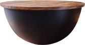 Table basse Ronde Zwart - Design Industriel - Bois de Manguier 88 cm - NIDI XL