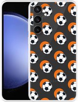 Cazy Hoesje geschikt voor Samsung Galaxy S23 FE Soccer Ball Orange