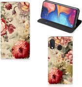 Smart Cover geschikt voor Samsung Galaxy A20e Bloemen