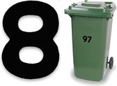 Huisnummer kliko sticker - Nummer 8 - Klein zwart - container sticker - afvalbak nummer - vuilnisbak - brievenbus - CoverArt