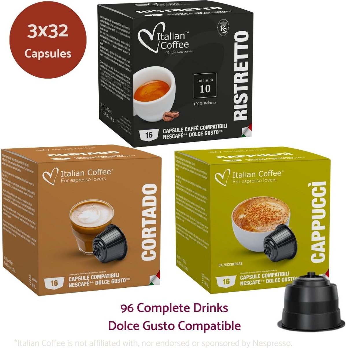 Caffè Borbone Macchiato Cortado Capsules (Dolce Gusto Compatible