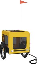 vidaXL - Hondenfietstrailer - oxford - stof - en - ijzer - geel - en - zwart