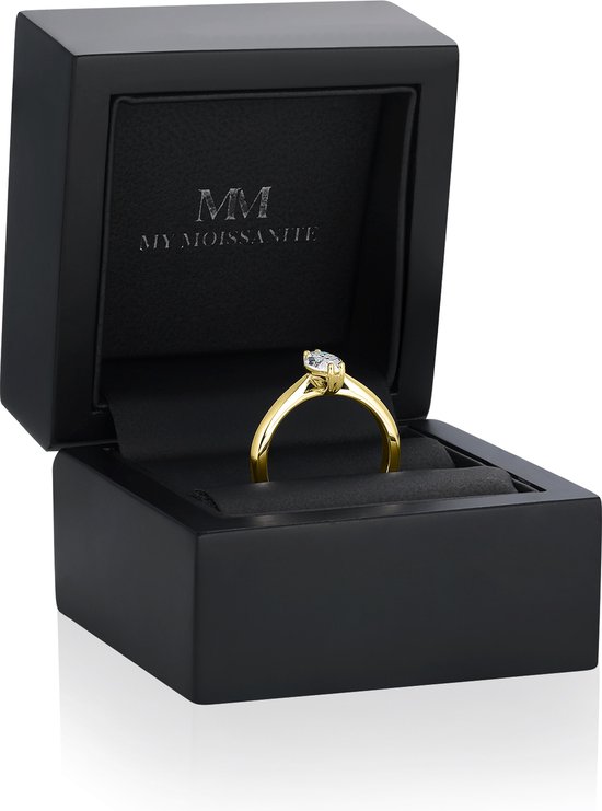 Liana - 18k Geelgouden Marquise Solitair Moissanite Ring - 1 karaat