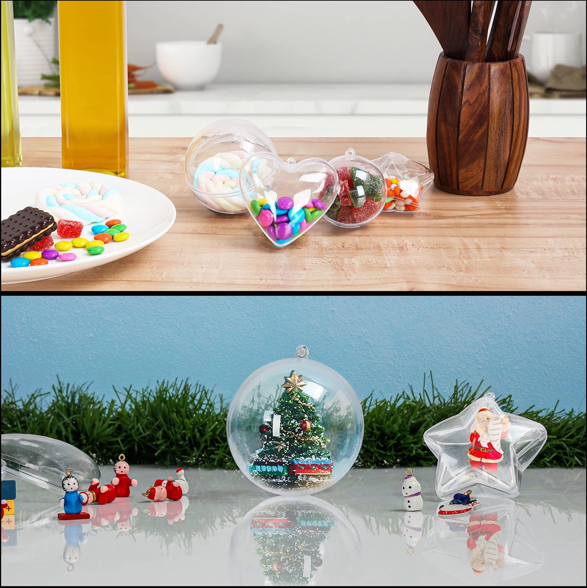 10 Transparante Ballen 8cm Plastic Kerstballen Plastic Ballen om te