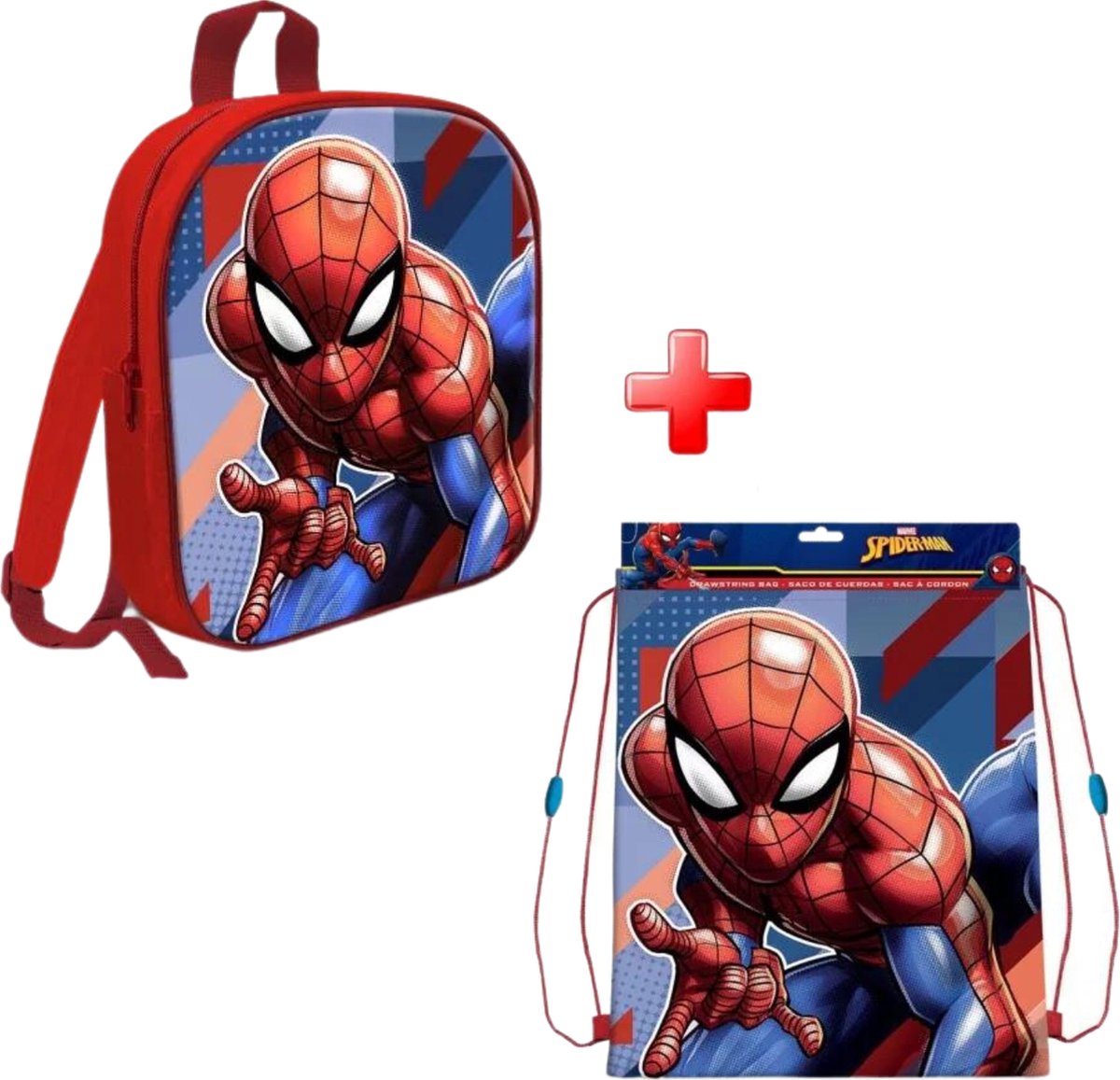 Spiderman Rugtas + Gymtas - Rugzak 29cm - Gym tas 30x40cm - Cadeau Jongen 5 Jaar - Cadeau Jongen 3 Jaar - Verjaardagscadeau Jongen - Cadeau Kind - Spiderman™