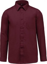 Luxe Herenoverhemd 'Jofrey' lange mouwen Kariban Bordeaux Rood maat S