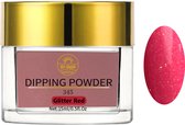 AT-Shop - Dipping Powder - 345 Glitter Red - Te Gebruiken met elk merk Dip Powder - Dip poeder - Dip nagel - Nailart - Nail- Pink Gellac starter set