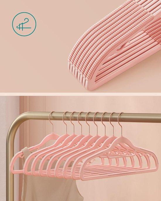 Slanke fluwelen kledinghangers, antislip kledinghangers met roségouden draaibare