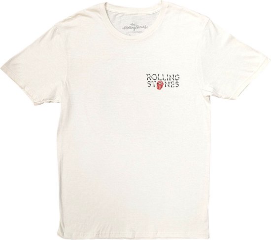 The Rolling Stones - Hackney Diamonds Circle Label Heren T-shirt - 2XL - Creme