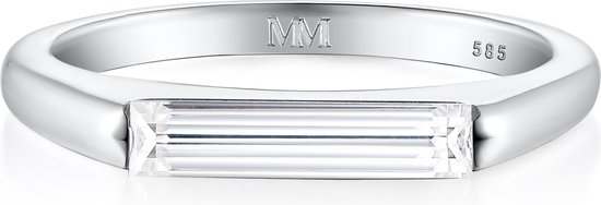 Aurelia - Platinum Solitair Moissanite Baguette Ring - 0.8 karaat.