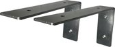 Maison DAM 2x Plankdrager L vorm - Wandsteun - voor plank 20/25cm - Staal met blanke coating - incl. bevestiging accessoires