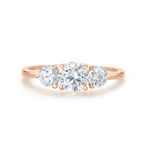 Aventine - 14k Roségouden Triple Moissanite Ring