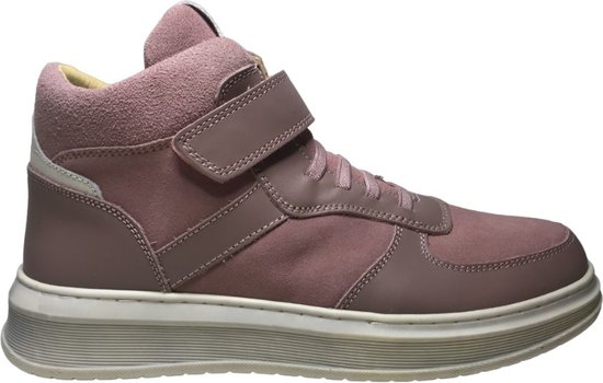 Naturino - Otzar - mt 40 - elastiek /velcro effen hoge lederen sneakers - roze