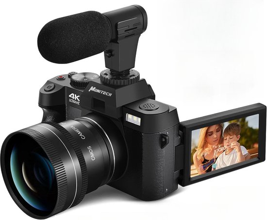 Monitech - Appareil photo compact 4K - Appareil photo 48MP pour Vlogging  avec écran