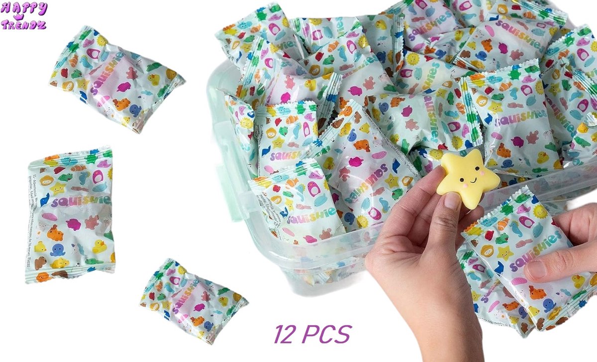 Happy Trendz® Mochi Squishie Ontdek de Magie van Mochi Squishies: 12 Verbazende Diverse Modellen! in Mystery Bagg Verrassingszakje | feestdagen | cadeau -luxe schoencadeau | feest - uitdeelpakket