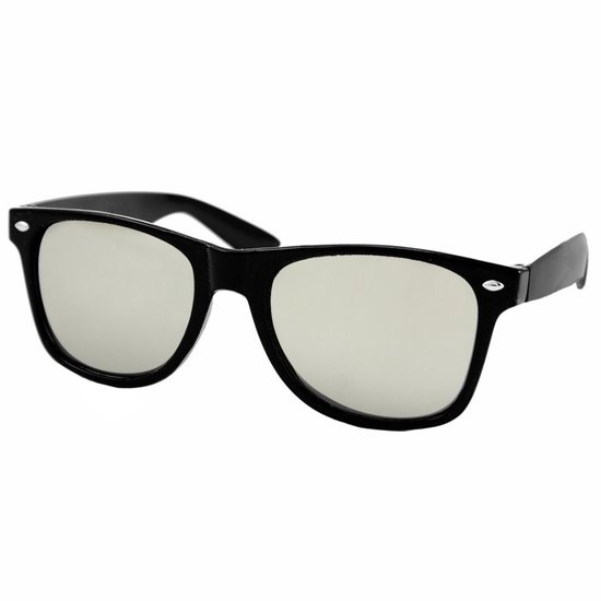 Fako Sunglasses® - Heren Zonnebril - Dames Zonnebril - UV400 - Zwart - Spiegel Zilver
