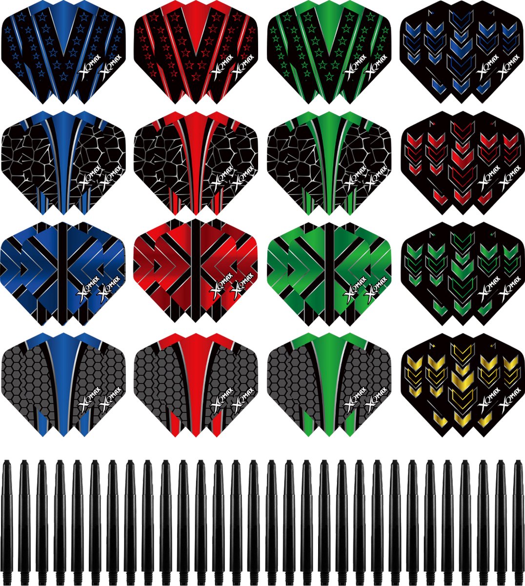 XQMax Dart Flights en Dart Shafts Multipack 26 Sets 78 Stuks